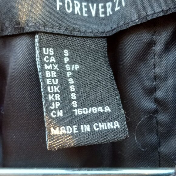 Forever 21 "Au Revoir" Black (greenish) Bomber Jacket (S) - Picture 6 of 16